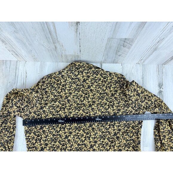 Ann Mashburn Shirt L Corduroy Liberty London Yellow Floral Button Down Popover - Picture 13 of 13